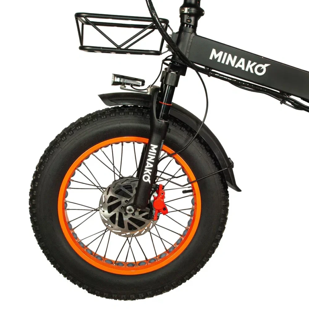 Электровелосипед Minako F10 Dual оранжевый гидравлика 4